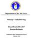 Department of the Air Force. Military Family Housing. Fiscal Year (FY) 2017 Budget Estimate