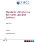 Standards of Proficiency for Higher Specialist Scientists