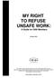 MY RIGHT TO REFUSE UNSAFE WORK: A Guide for ONA Members