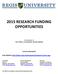 2015 RESEARCH FUNDING OPPORTUNITIES