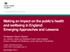 Making an impact on the public's health and wellbeing in England: Emerging Approaches and Lessons