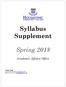 Syllabus Supplement. Spring 2018