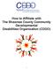 How to Affiliate with The Shawnee County Community Developmental Disabilities Organization (CDDO)