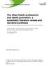 The allied health professions and health promotion: a systematic literature review and narrative synthesis