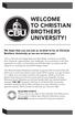 WELCOME TO CHRISTIAN BROTHERS UNIVERSITY!