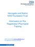 Harrogate and District NHS Foundation Trust. Information on Pre- Registration Pharmacist Training