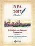 NPA. Exhibitor and Sponsor Prospectus. for the 2017 NPA Annual Conference