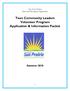 Teen Community Leaders Volunteer Program Application & Information Packet