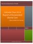 Calendar Year 2014 Report of Documented Charity Care
