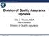 Division of Quality Assurance. Updates