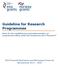 Guideline for Research Programmes Rules for the establishment and implementation of programmes falling under the Programme Area Research