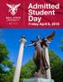 Admitted Student Day Friday April 6, 2018