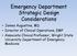 Emergency Department Strategic Design Considerations