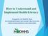 How to Understand and Implement Health Literacy