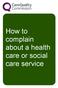 How to complain about a health care or social care service