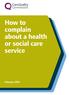 How to complain about a health or social care service