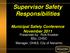 Supervisor Safety Responsibilities Municipal Safety Conference November 2011