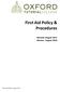 First Aid Policy & Procedures. Revised: August 2017 Review: August 2018