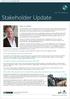Stakeholder Update. With 2017 just around the corner, it provides a welcome opportunity to reflect on some of the highlights of 2016.