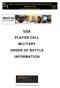 USA PLAYER CELL MILITARY ORDER OF BATTLE INFORMATION