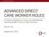 ADVANCED DIRECT CARE WORKER ROLES