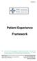 Patient Experience. Framework