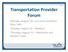 Transportation Provider Forum