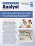 Analyst HEALTH AND HEALTH CARE IN SAN JOAQUIN COUNTY REGIONAL