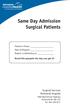 Same Day Admission Surgical Patients