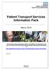 Patient Transport Services Information Pack
