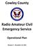 Cowley County. Radio Amateur Civil Emergency Service. Operational Plan