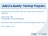 ASCO s Quality Training Program