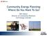 Community Energy Planning: Where Do You Want To Go? Rob Osborn Director of Community Relations Xcel Energy Colorado
