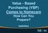 Value - Based Purchasing (VBP) Comes to Homecare How Can You Prepare? HealthWare