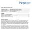 HCPC approval process report