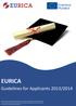 EURICA. Guidelines for Applicants 2013/2014