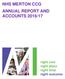 NHS MERTON CCG ANNUAL REPORT AND ACCOUNTS 2016/17