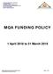 MQA FUNDING POLICY. 1 April 2018 to 31 March 2019