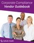 Corporate Compliance Vendor Guidebook