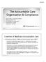 The Accountable Care Organization & Compliance