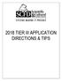 2018 TIER III APPLICATION DIRECTIONS & TIPS