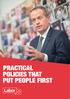 PRACTICAL POLICIES THAT PUT PEOPLE FIRST