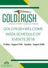 GOLD RUSH WELCOME WEEK SCHEDULE OF EVENTS 2018