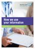 How we use your information. Information for patients and service users