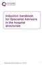 Induction handbook for Specialist Advisors in the hospital directorate
