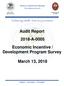 Audit Report 2018-A-0005 Economic Incentive / Development Program Survey