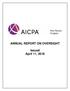 ANNUAL REPORT ON OVERSIGHT