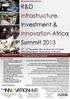 R&D Infrastructure, Investment & Innovation Africa Summit 2013