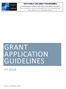 GRANT APPLICATION GUIDELINES