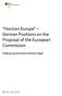 Horizon Europe German Positions on the Proposal of the European Commission. Federal Government Position Paper